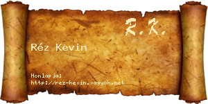 Réz Kevin névjegykártya